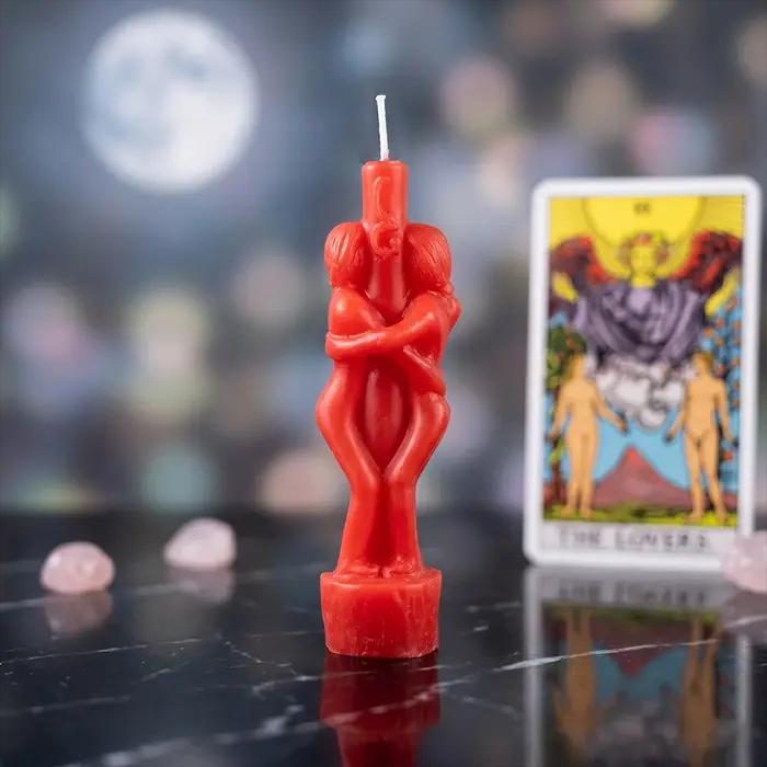 Bougie Rituel Ésotérique Spirituel pour Couple Amoureux Aromathérapie Cire de Soja Forme Pierre Rouge ou Jaune Clair Occasions Spéciales Rituels ésotériques