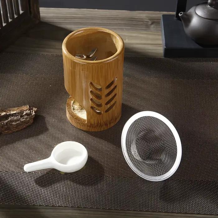 Support de Bougie en Bambou et Métal pour Aromathérapie
