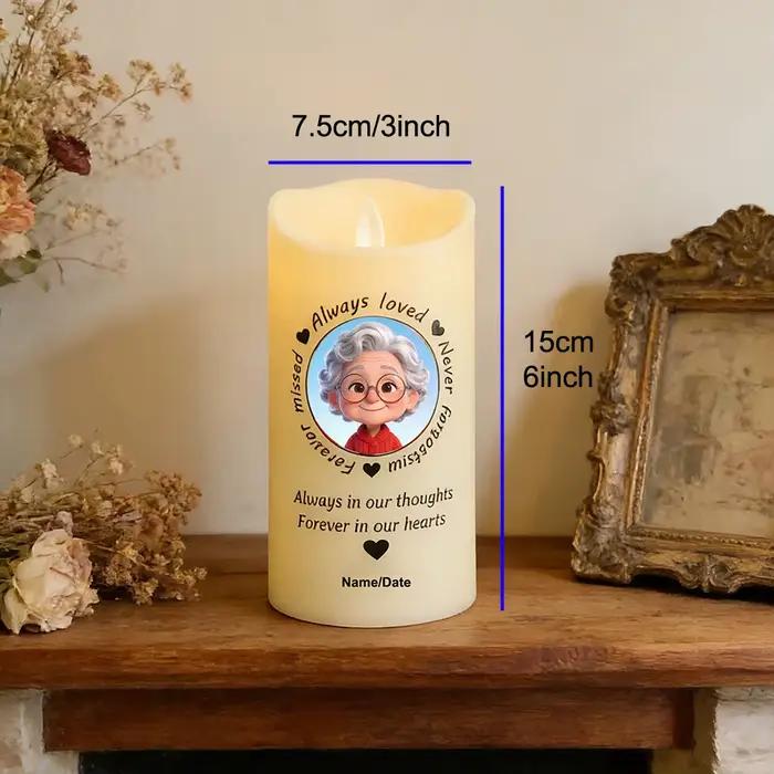 Bougie LED personnalisée forme pierre sans flamme pour commémoration intérieure et événements mémoriaux