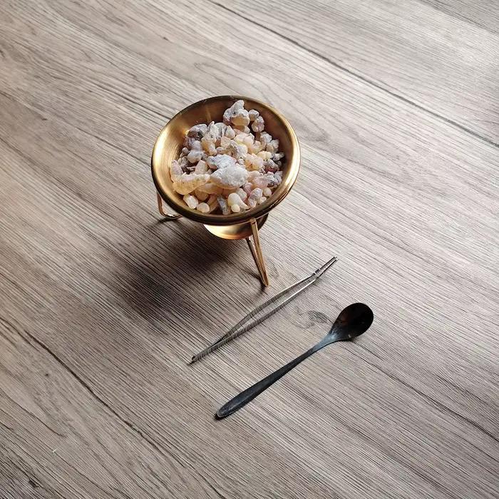 Brûleur et ensemble d'encens 50g, bougie minimaliste d'encens de qualité supérieure, chauffe-encens chauffant pour résine, poudre d'huile d'encens