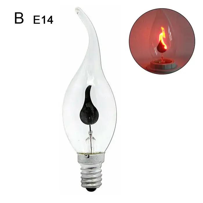 Ampoule de bougie effet flamme LED décoration intérieure vintage E14 gris clair jaune clair vert clair lumiere scintillante pour décoration maison chambre salon