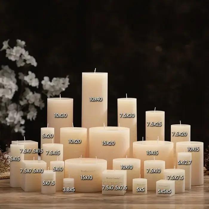 Grande bougie cylindrique moderne sans fumée et sans odeur