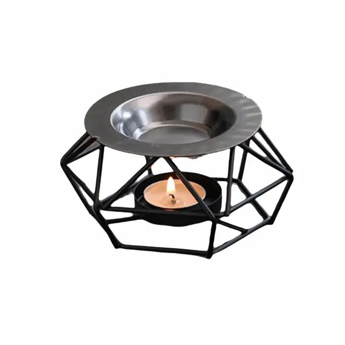 Diffuseur d'huiles essentielles créatif, brûleur d'aromathérapie portable en forme de polygone, support de chauffage de bougie rétro décoratif, utilisation en chambre