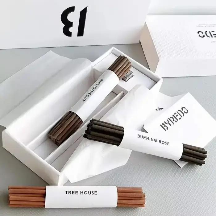 Byredo 60 pièces bâtons d'encens Trois Encens coffret cadeau Bibliothèque arbre maison brûlant Rose cadeaux de luxe