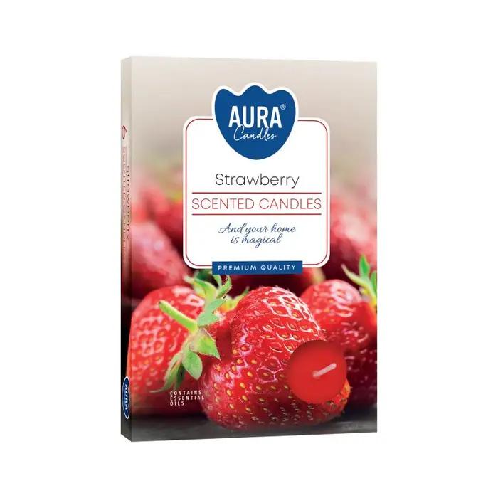 Set of 6 Scented Tealights - Strawberry