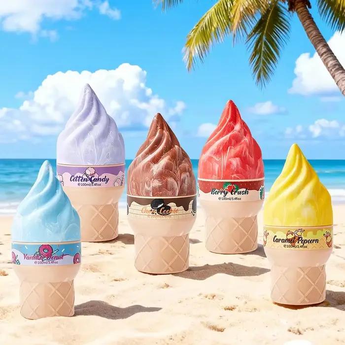 Spray parfumé Gourmand, Brume parfumée Chocolat/Bonbons de coton/Caramel Popcorn, Parfum sucré Fraise Vanille pour Femme