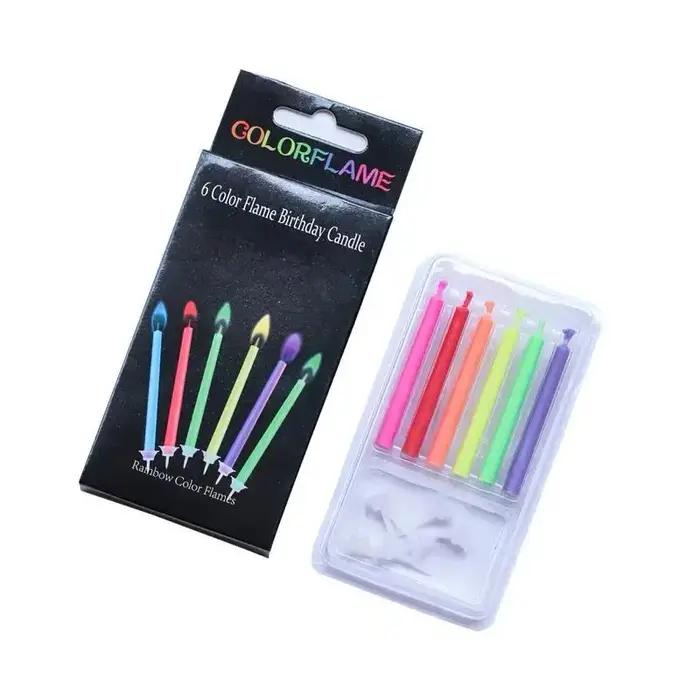 Bougies à flamme colorées multicolores