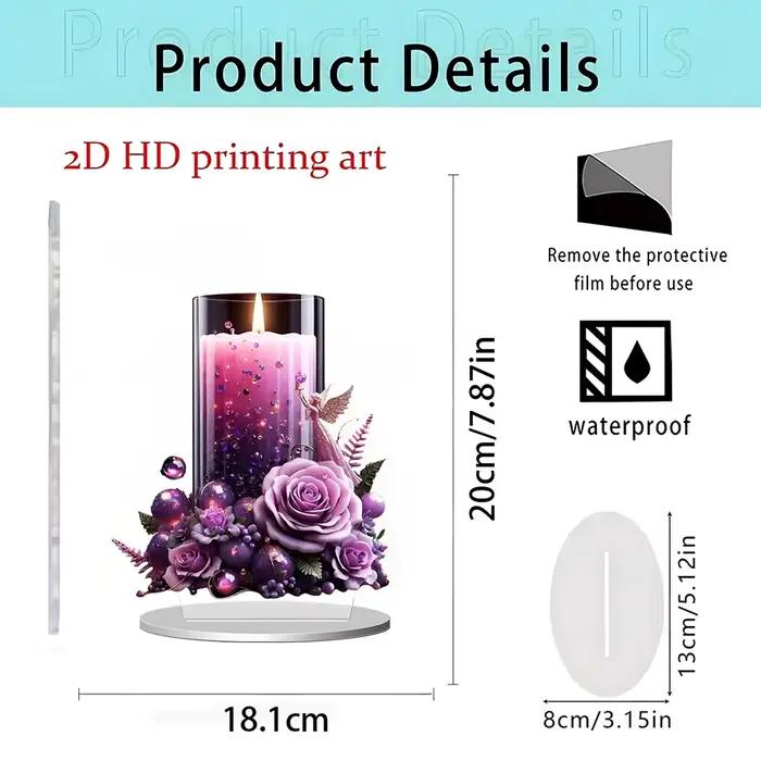 Bougie de prière polyvalente de couleur violette - Cadeau idéal pour les fêtes