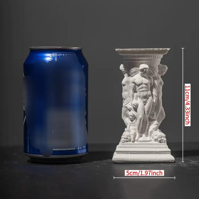 Diffuseur d'arôme de colonne romaine baroque en gypse-ornement de sculpture figurale fabriqué à la main pour la
