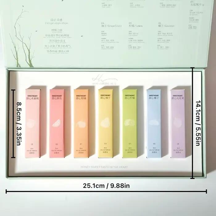 Coffret Cadeau de Parfums Miniatures Niche Frais et Fruité 7*5ml Longue Durée Pêche Coco Originales Haute Qualité pour Femme