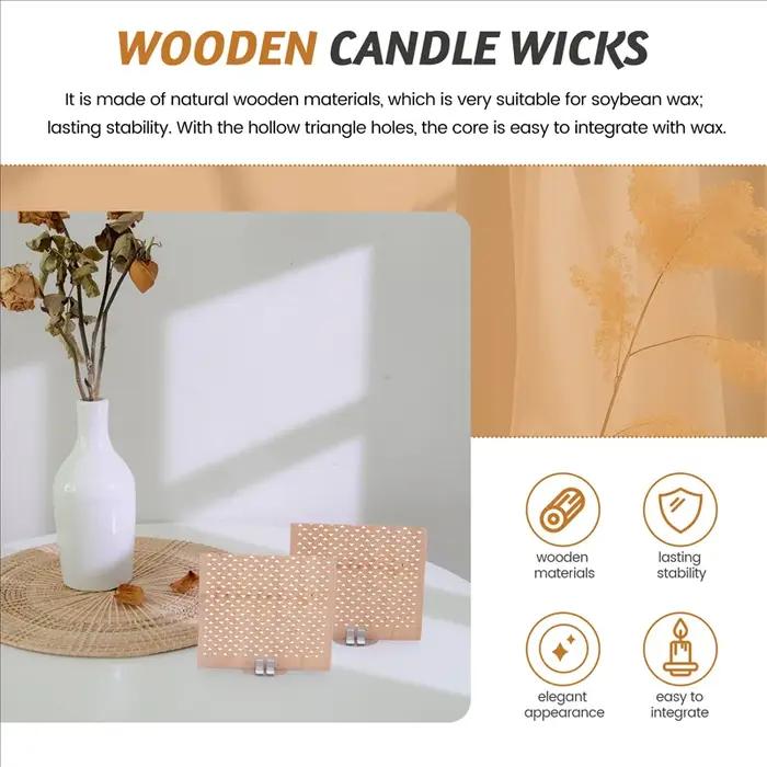 2.75X2.36 pouces mèches de bougie en bois pour bricolage fabrication de bougies