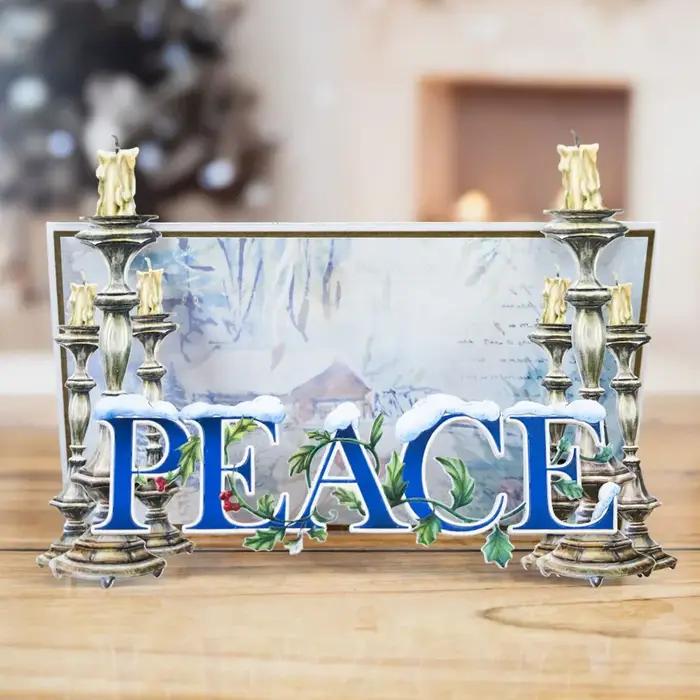 Bougies de fleurs de houx de la paix pour un Noël joyeux matrices de découpe en acier au carbone pour scrapbooking bricolage carte de voeux occaions spéciales
