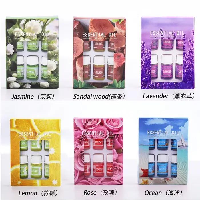 6 pièces/ensemble huiles essentielles boîte-cadeau arôme diffuseur humidificateur d'air soluble dans l'eau désodorisant
