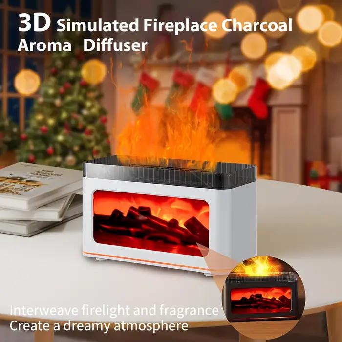 Mini diffuseur d'arôme de cheminée USB alimenté humidificateur d'air avec effets de lumière colorés pour ambiance apaisante et bien-être cutané et respiratoire