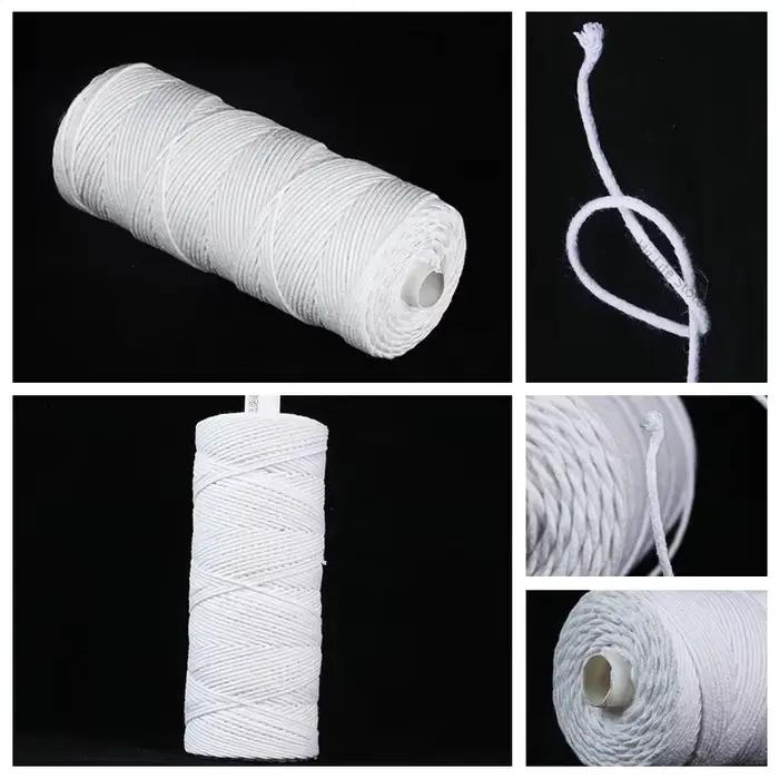 Mèches de bougie tissées en coton pour fabrication de bougies faites à la main, avec plusieurs couleurs et épaisseurs pour diverses tailles de bougies occasions spéciales et intérieur