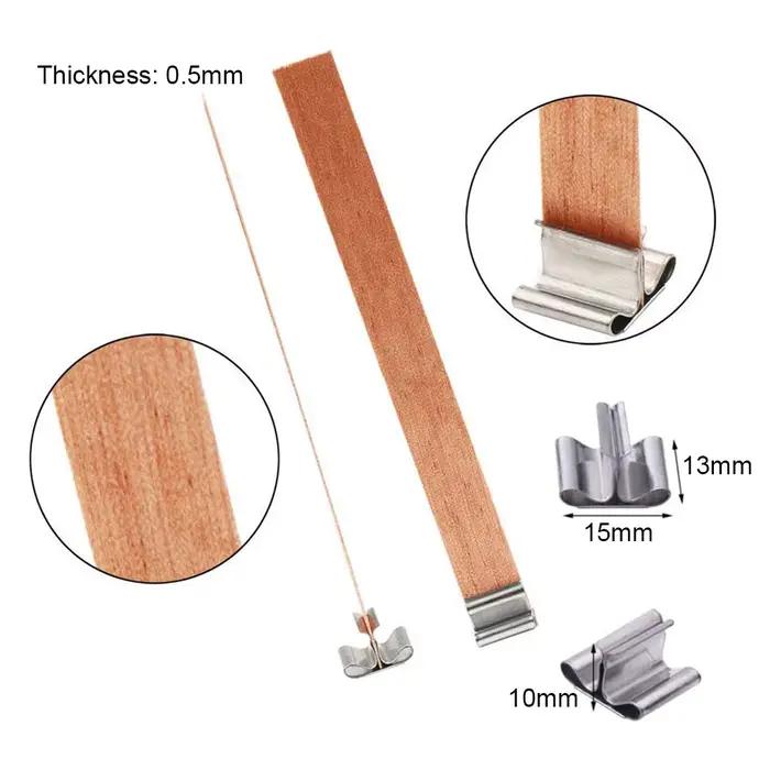 Pour le plaisir 30 pièces mèche de bougie en bois avec Base à Clip artisanat v osier paraffine cire d'abeille brûlant