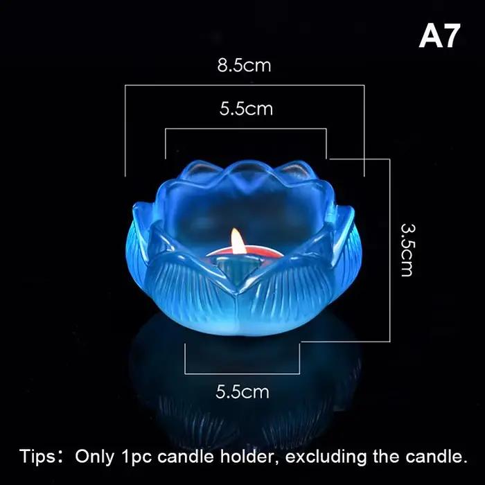 Porte-bougie en verre en forme de lotus, résistant au vent et à la chaleur, idéal pour les occasions