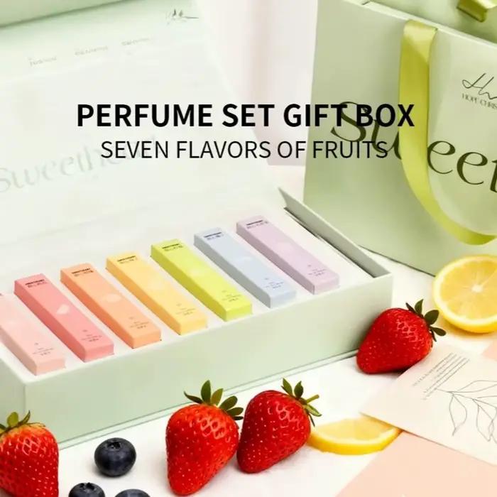 Coffret Cadeau de Parfums Miniatures Niche Frais et Fruité 7*5ml Longue Durée Pêche Coco Originales Haute Qualité pour Femme