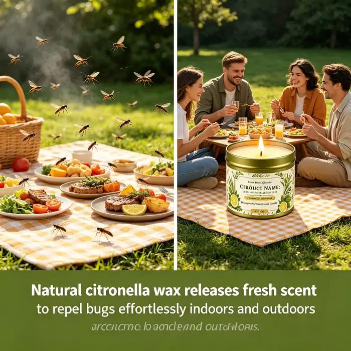 Bougie parfumée à l'huile essentielle de citronnelle | Module de rédaction de contenu produit complet 1 : Informations