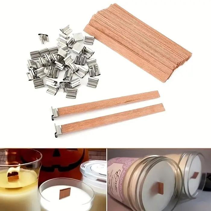 Mèches en bois de haute qualité pour bougies d'aromathérapie sans fumée pour la création artisanale et l'entretien facile à offrir pour diverses occasions