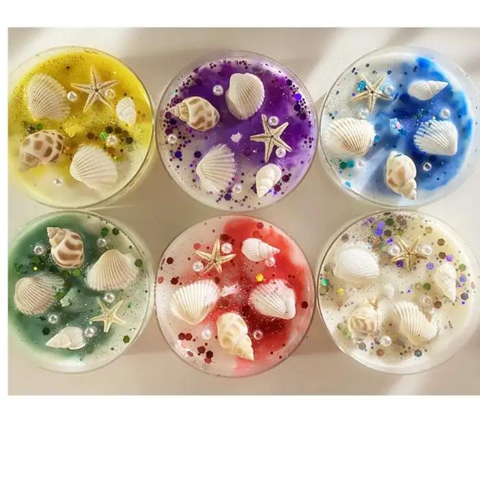Bougies parfumées en coquillage avec pierre de cristal et fleur séchée pour décoration de vacances et ambiance romantique chez soi occasions spéciales