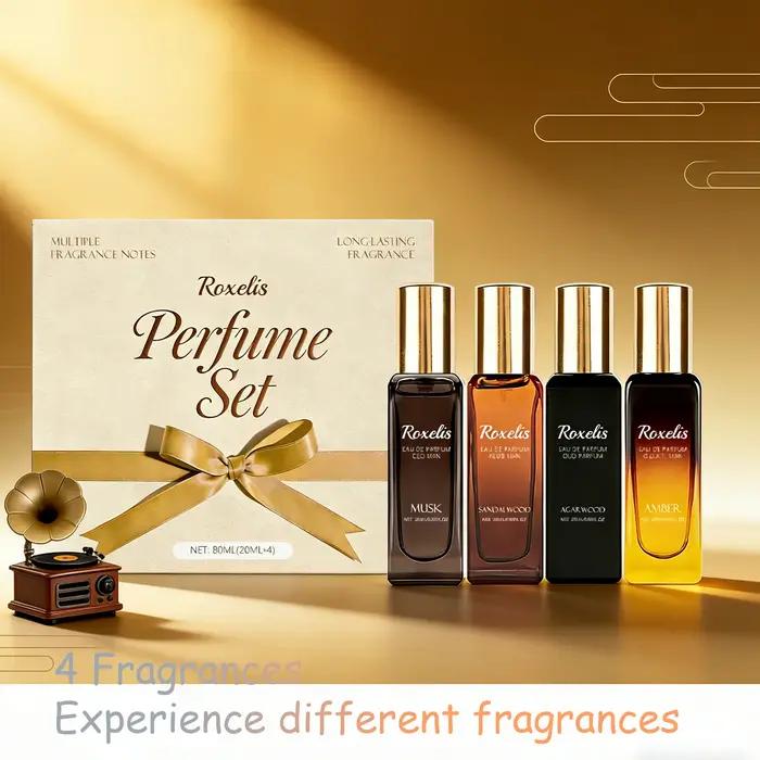 Coffret cadeau de parfums de luxe Roxelis avec plusieurs senteurs naturelles
