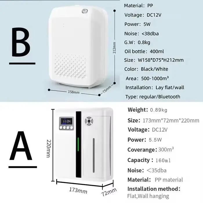 Diffuseur de parfum de pièce, désodorisant mural pour hôtel, diffuseur d'arôme Bluetooth pour huile essentielle, odeur électrique pour la maison