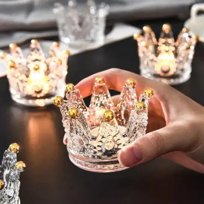 Bougeoir en verre de couronne de cristal européen
