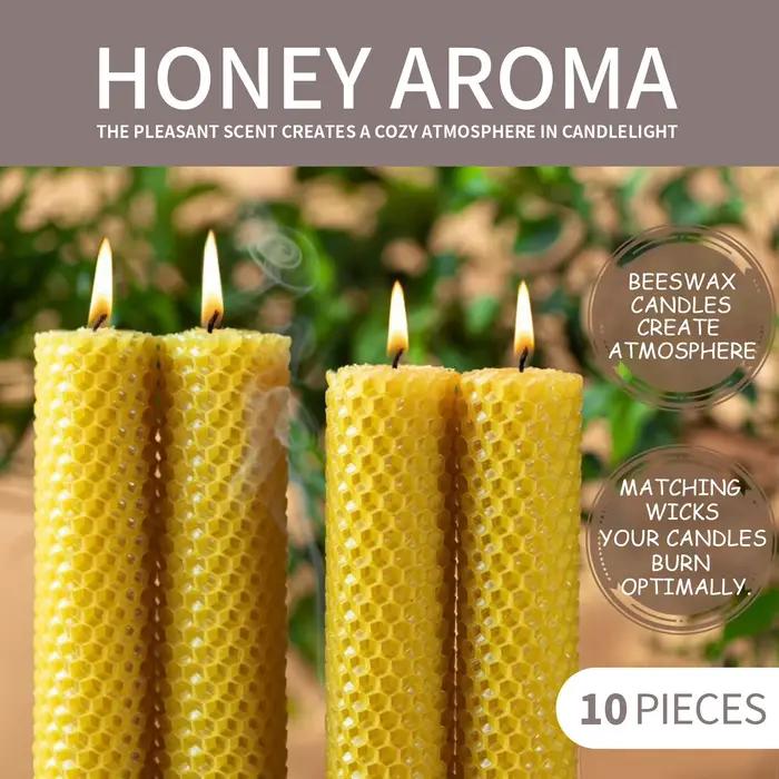 Bougies coniques en cire d'abeille, bougies décoratives de luxe pour la maison, occasions spéciales et cadeaux pour Noël, anniversaire, mariage et fêtes de fin d'année