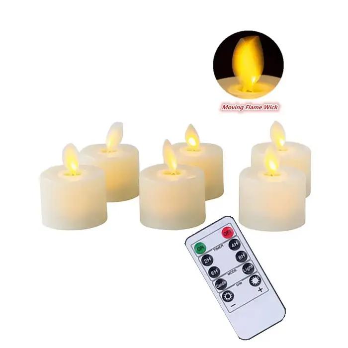 Lampe à bougie LED à piles avec mèche mobile scintillante pour fêtes et occasions spéciales blanc et rouge