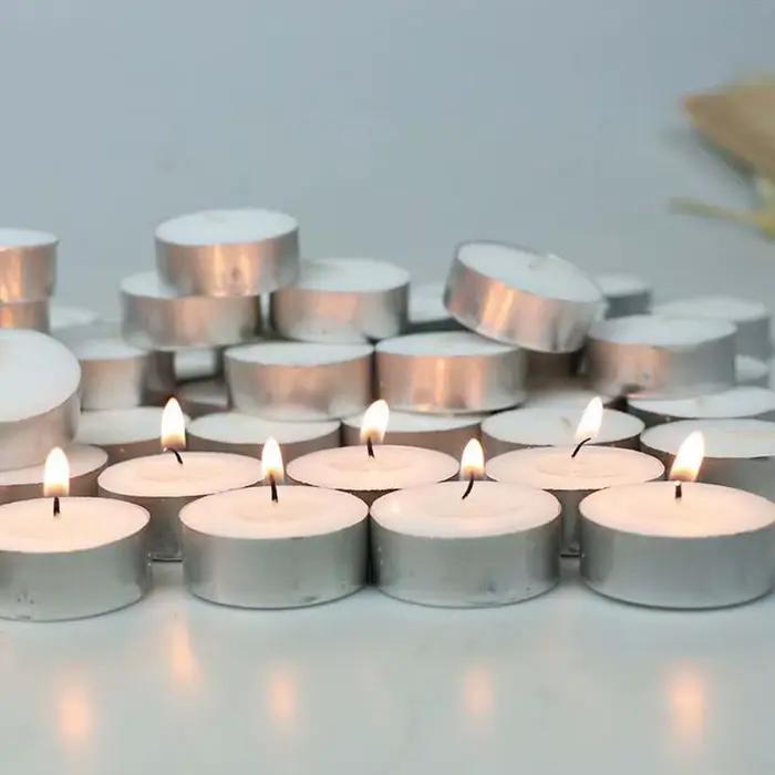 Bougies chauffe-plat non parfumées longue durée sans fumée ni gouttes pour ambiance romantique et détente en piscine et à l'extérieur
