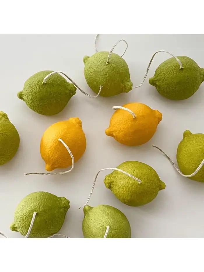 Bougie parfumée au citron réaliste et mignonne