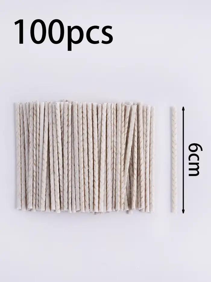 Mèches de bougie en coton ciré, 100 pièces, 6/10/15/20Cm, noyau de cire sans fumée, bricolage, noyau