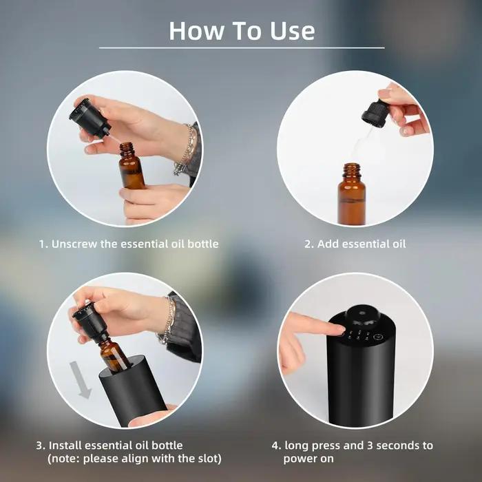 Diffusateur d'aromathérapie sans eau et sans fil à piles avec synchronisation et diffuseur de voiture à trois niveaux de brume pour maison, bureau et voiture occasions spéciales bien-être
