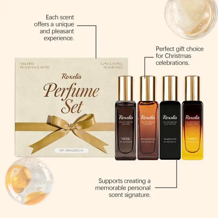 Coffret cadeau de parfums de luxe Roxelis avec plusieurs senteurs naturelles