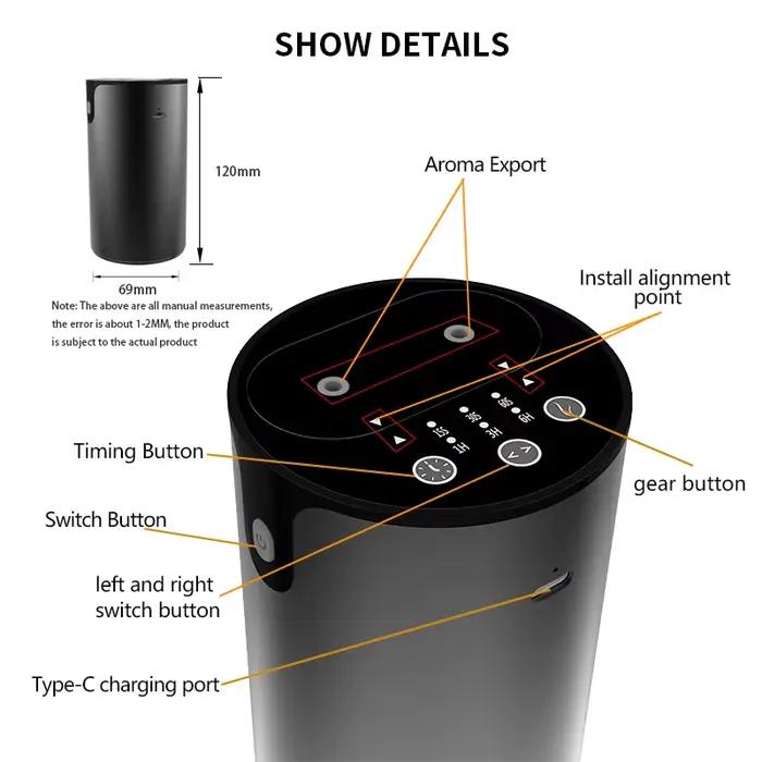Diffuseur aromatique avec câble USB pour assainisseur d'air de voiture bureau maison machine à parfum double buse bien-être quotidien