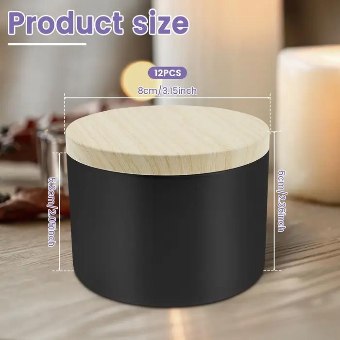 Boîtes à bougies rondes vides de 8oz avec couvercles