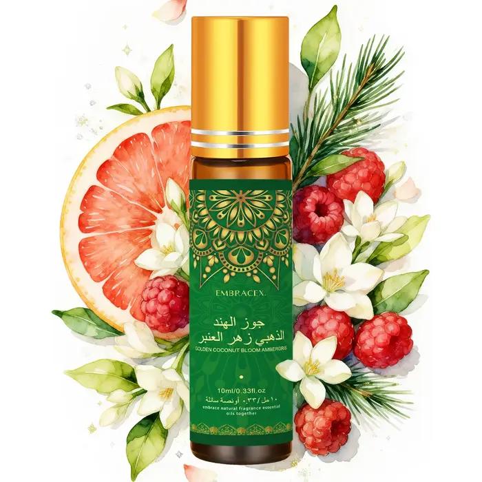 10ml Huiles Parfumées de Fleur de Noix de Coco Dorée et d'Ambregris pour l'Aïd al-Adha - Roll-on