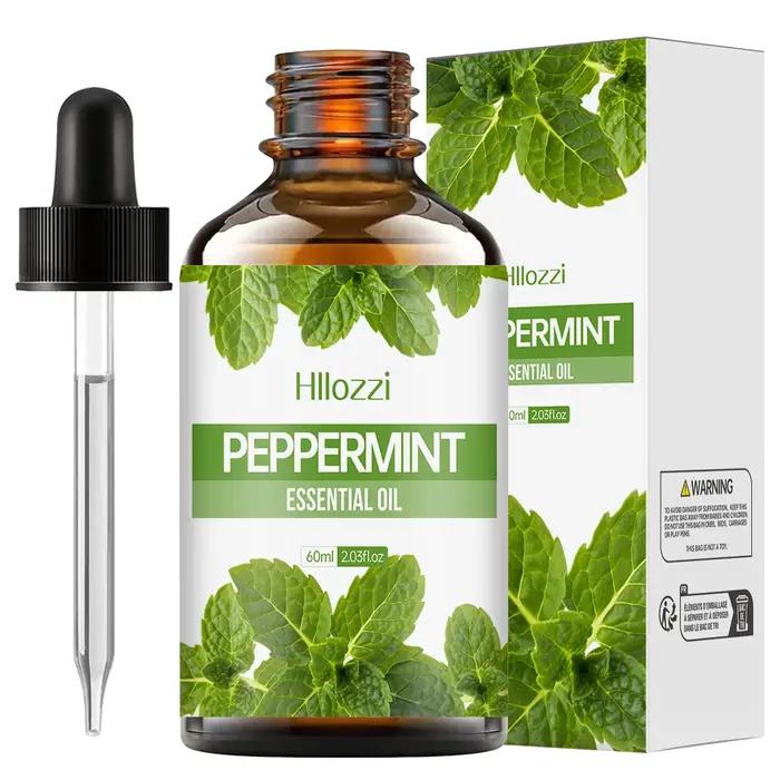 100 ml/60 ml/30 ml huile essentielle de menthe poivrée hydratante multifonctionnelle
