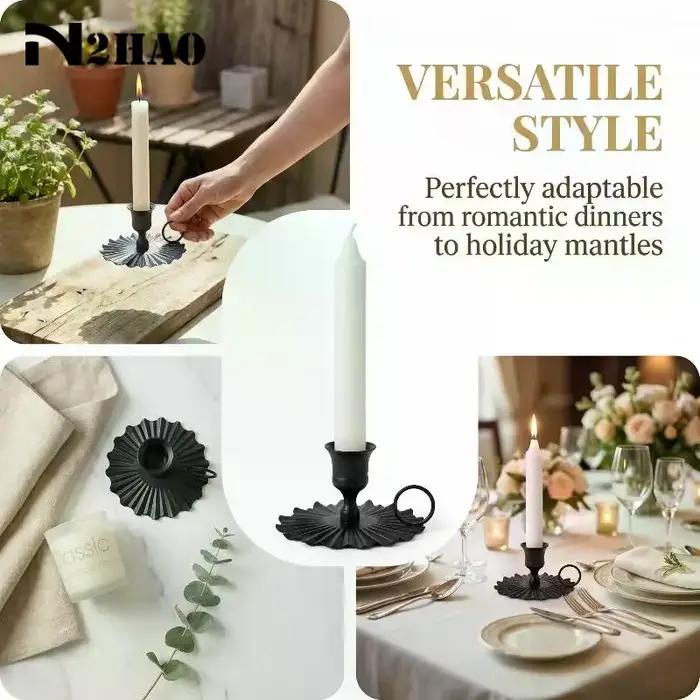 Chandelier de style européen pour la Saint-Valentin, porte-bougie rétro à tête unique, support de bougie conique