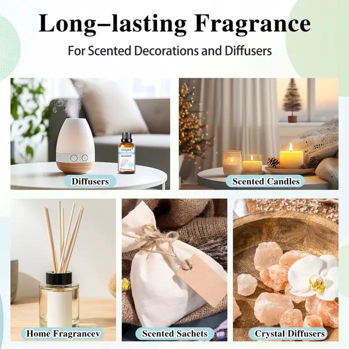 Huiles essentielles EUQEE 30ml pour aromathérapie, humidificateur, bougie parfumée, encens, patchouli, huile parfumée, bien-être et relaxation à offrir