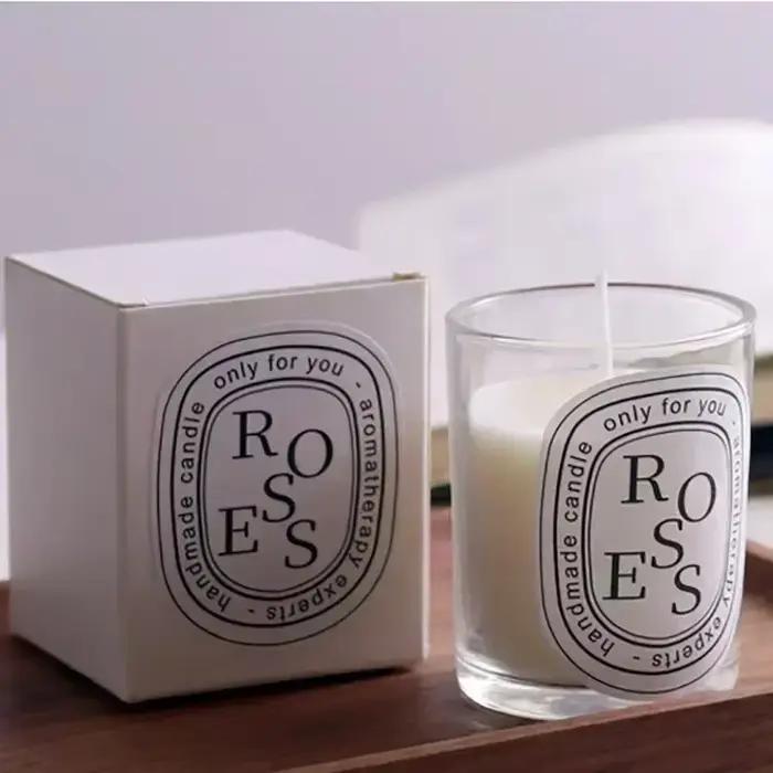Bougie parfumée transparente pour l'aromathérapie, ambiance romantique, lampe à bougie, cadeau pour invités, bougie de mariage, chandelier