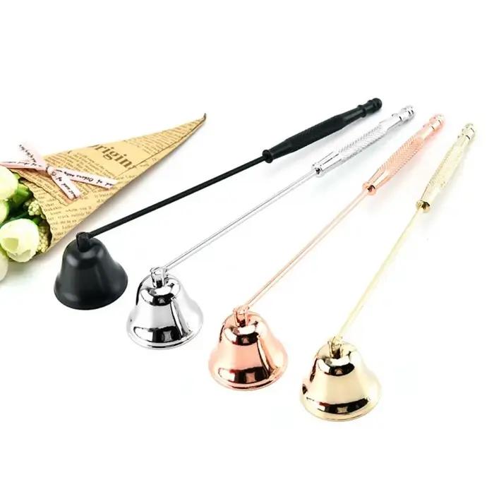 Extincteur à Bougie Antidérapant en Acier Inoxydable Design Cloche Éteignoir à Mèche Long Manche Pour Salon Restaurant Hôtel Café Occasions Spéciales