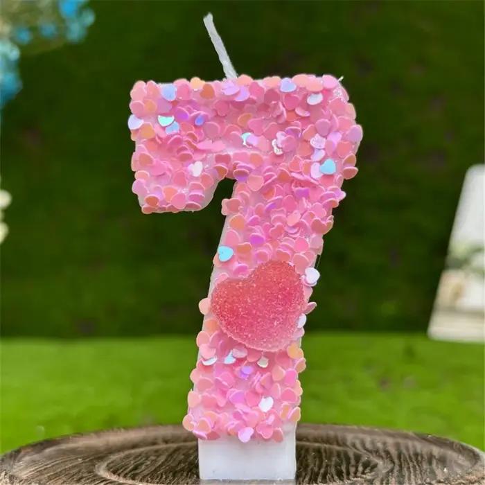 Bougies en forme de coeur rose pour enfants et adultes, ideales pour les anniversaires et autres fêtes joyeuses occassions speciales