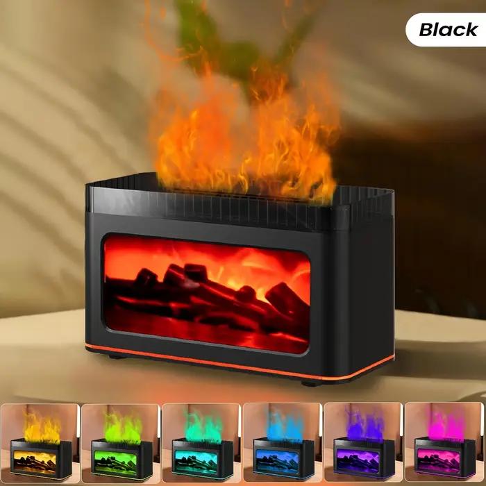 Mini diffuseur d'arôme de cheminée USB alimenté humidificateur d'air avec effets de lumière colorés pour ambiance apaisante et bien-être cutané et respiratoire