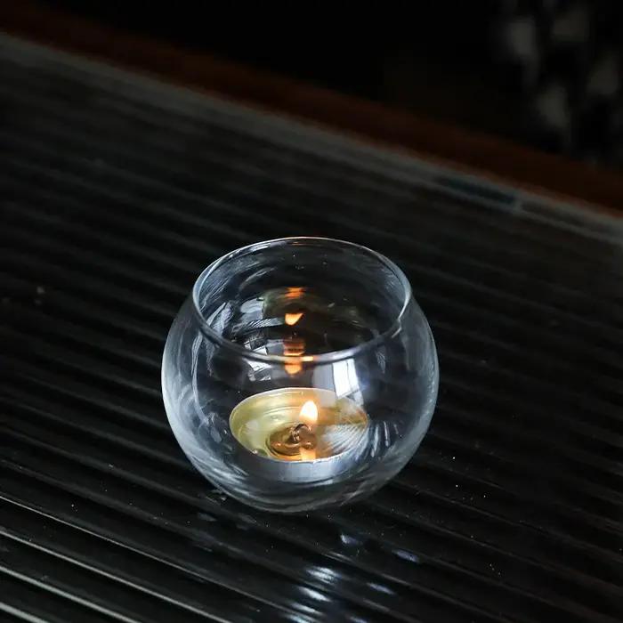 Bougeoir rond en verre européen Simple