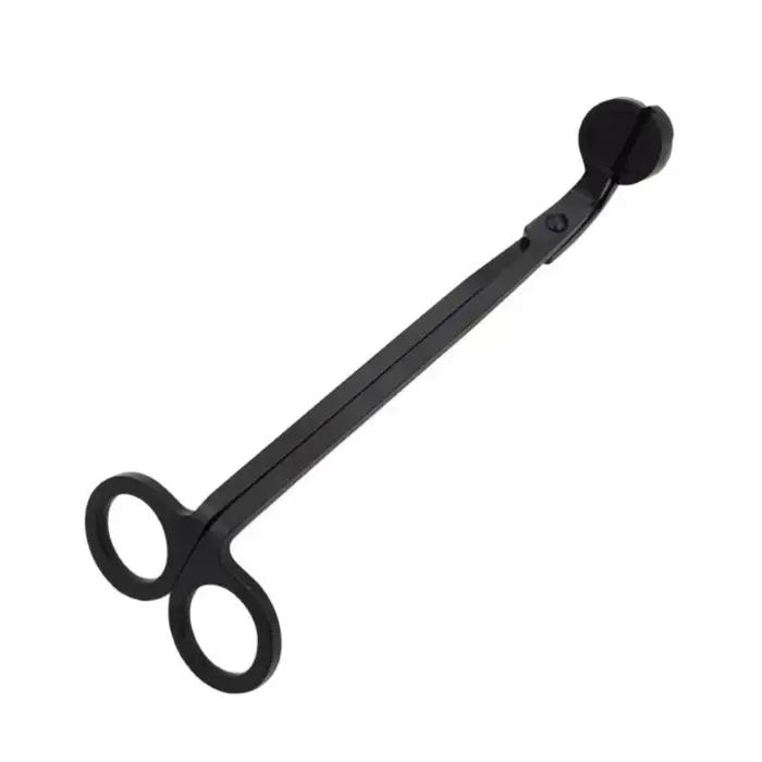 Kit d'outils d'extinction de bougies en métal noir avec ciseaux de coupe crochet plateau et outil d'allaitement pour ambiance chaleureuse et élégante à la maison
