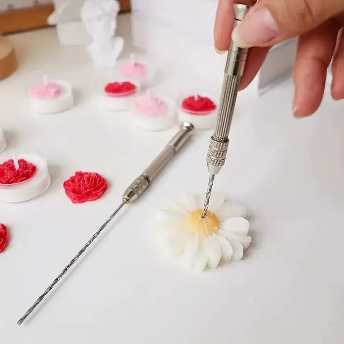 Ensemble d'outils de poinçon pour la fabrication de bougies, avec 2 forets de différentes longueurs pour la création de bougies personnalisées, outils de bricolage pour la décoration intérieure et les projets artistiques