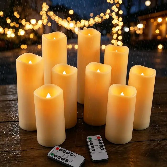 Bougies LED étanches sans flamme avec télécommande pour festivals