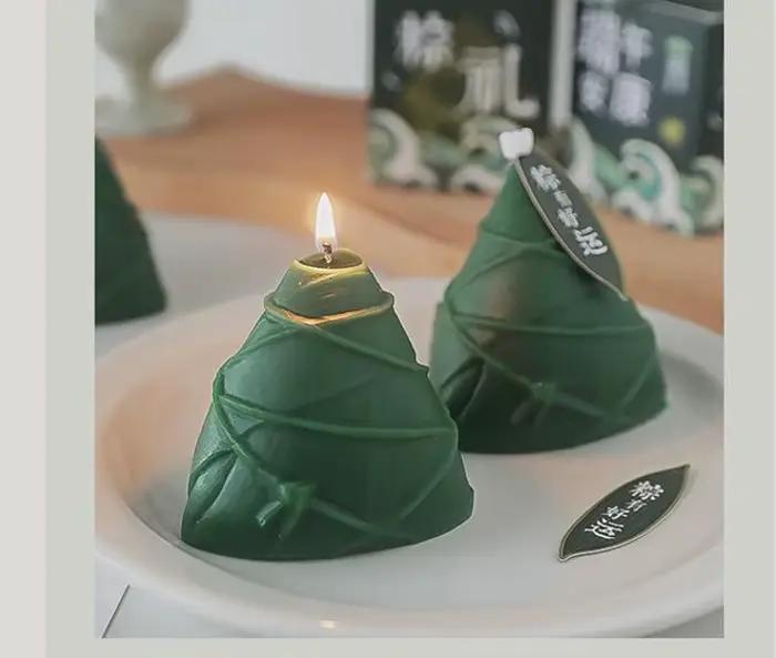Bougies d'aromathérapie parfumées à l'huile essentielle pour un sommeil paisible et une ambiance apaisante dans la chambre vert armée
